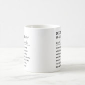 Benutzerdefinierte Definition des Doktors der Phys Kaffeetasse (Mittel)