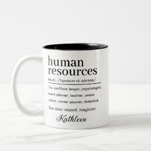 Benutzerdefinierte Definition von Human Resources Zweifarbige Tasse