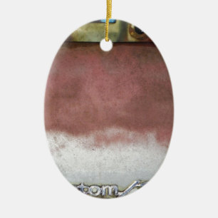 benutzerdefinierte Deluxe rosa und weiß Keramik Ornament