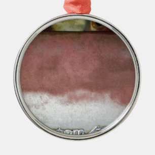 benutzerdefinierte Deluxe rosa und weiß Silbernes Ornament