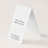 Benutzerdefinierte Designs geklappte Zeltvorlagenk Visitenkarten (Rückseite)