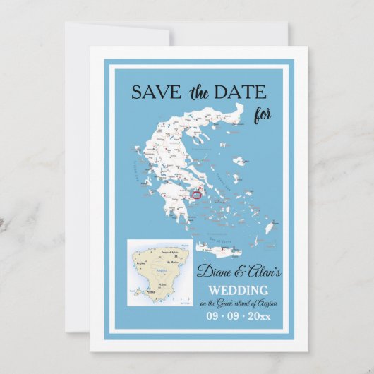 Benutzerdefinierte Destination Save the Date Ankün (Vorderseite)