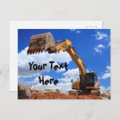 Benutzerdefinierte Digger-Traktor-Meldung Postkarte (Vorne/Hinten)