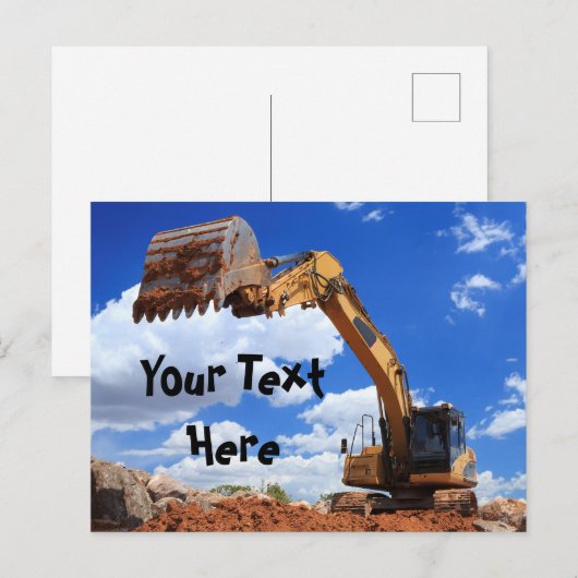 Benutzerdefinierte Digger-Traktor-Meldung Postkarte (Vorne/Hinten)