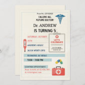 Benutzerdefinierte digitale Doktor-Kinder-Verkleid Einladung (Vorne/Hinten)