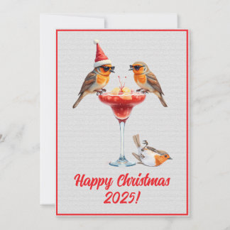 Benutzerdefinierte digitale Weihnachts-Rotkehlchen Karte