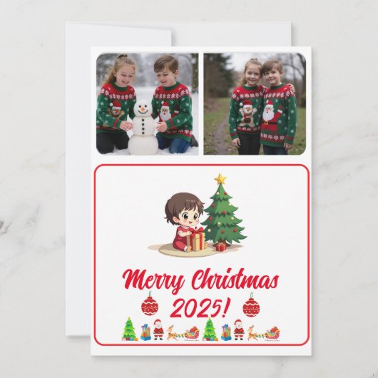 Benutzerdefinierte digitale Weihnachtskarte im tra Karte (Vorderseite)