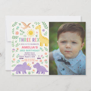 Benutzerdefinierte Dino-Party Einladung für Jungs 
