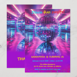 Benutzerdefinierte Disco-Party Einladung - Editier