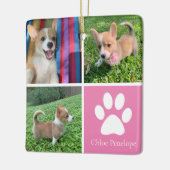 Benutzerdefinierte Dog Foto Collage Hübsch rosa do Keramikornament (Links)