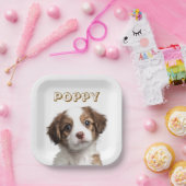 Benutzerdefinierte Dog-Foto- und Namenspapier-Tell Pappteller (Party)