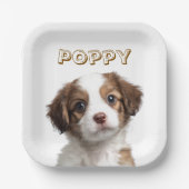 Benutzerdefinierte Dog-Foto- und Namenspapier-Tell Pappteller (Vorderseite)