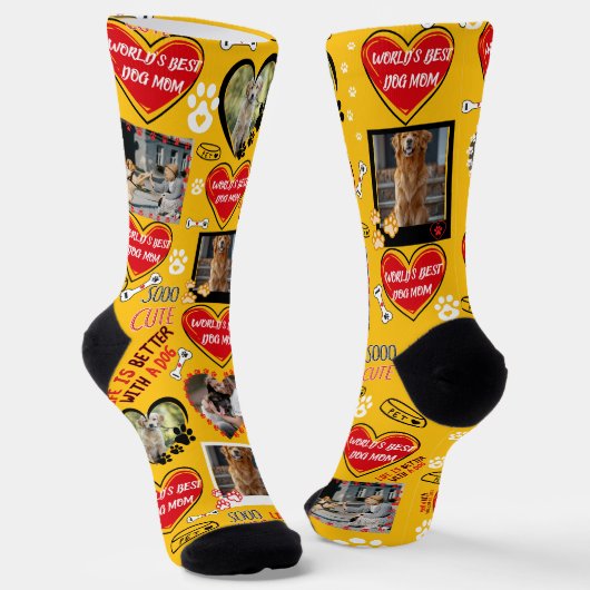 Benutzerdefinierte Dog-Gesichtssocken, Personalisi Socken (Gewinkelt)