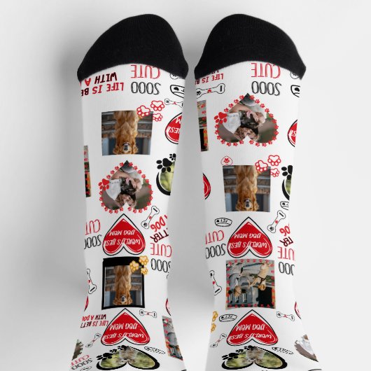 Benutzerdefinierte Dog-Gesichtssocken, Personalisi Socken (Oben)