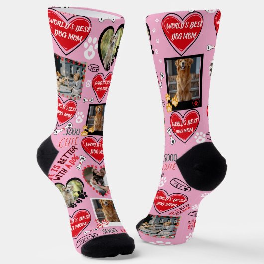 Benutzerdefinierte Dog-Gesichtssocken, Personalisi Socken (Gewinkelt)