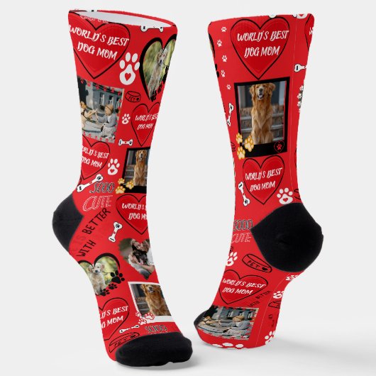 Benutzerdefinierte Dog-Gesichtssocken, Personalisi Socken (Gewinkelt)