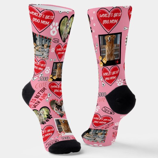 Benutzerdefinierte Dog-Gesichtssocken, Personalisi Socken (Gewinkelt)