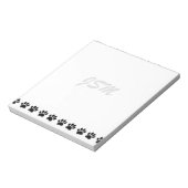 Benutzerdefinierte Dog Paw Muster-Initialen Notizblock (Rotiert)