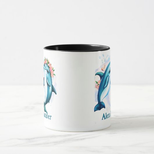 Benutzerdefinierte Dolphin-Paare-Namen Personalisi Tasse (Zentrum)