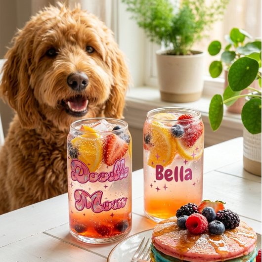 Benutzerdefinierte Doodle Mama Rosa Herzen Persona Dosenglas