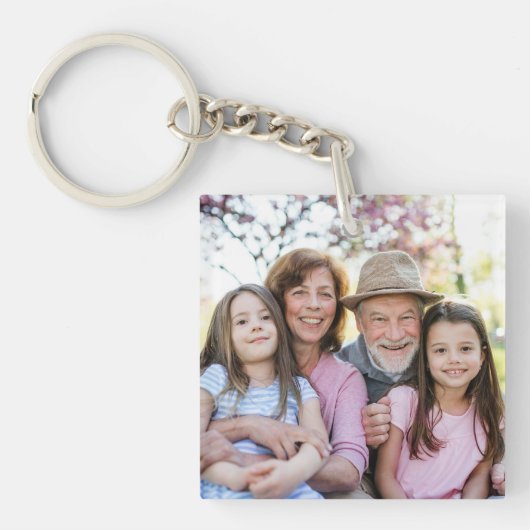 Benutzerdefinierte Doppelseitenfamilie Zwei Fotos Schlüsselanhänger (Vorderseite)