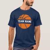 Benutzerdefinierte doppelseitige Basketball-Teamna T-Shirt (Vorderseite)