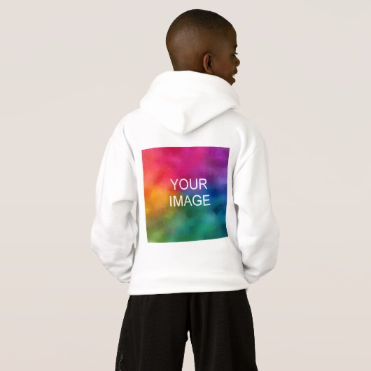 Benutzerdefinierte doppelseitige Felder mit weißer Hoodie (Schwarz voll)