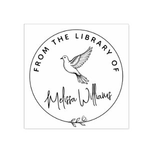 Benutzerdefinierte Dove Ex Libris aus dem Biblioth Gummistempel