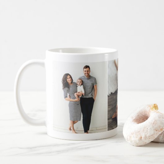 Benutzerdefinierte Drei-FotoCollage-Tasse Kaffeetasse (Mit Donut)