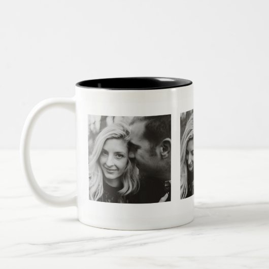 Benutzerdefinierte drei Fotos Personalisiert Zweifarbige Tasse (Links)