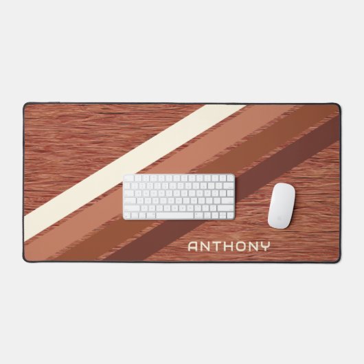 Benutzerdefinierte dunkelbraune Streifen Art auf I Schreibtischunterlage (Tastatur & Maus)