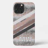 Benutzerdefinierte dunkelgraue beige braune Retros iPhone Hülle (Rückseite)