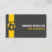 Benutzerdefinierte dunkelgraue schwarz-gelbe Ereig Visitenkarte (Vorderseite)