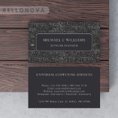 Benutzerdefinierte dunkelgraue Schwarz-weiße digit Visitenkarte