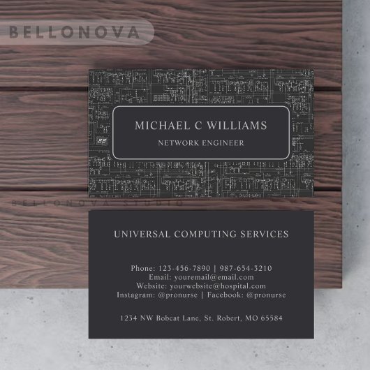 Benutzerdefinierte dunkelgraue Schwarz-weiße digit Visitenkarte