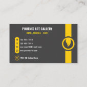 Benutzerdefinierte dunkelgraue schwarzgelbe Kunst Visitenkarte (Rückseite)