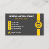 Benutzerdefinierte dunkelgraue schwarzgelbe Techno Visitenkarte (Rückseite)