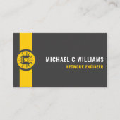 Benutzerdefinierte dunkelgraue schwarzgelbe Techno Visitenkarte (Vorderseite)