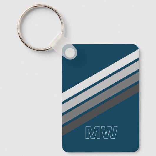 Benutzerdefinierte dunkelgraue Streifen auf dunkel Schlüsselanhänger (Vorderseite)