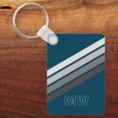 Benutzerdefinierte dunkelgraue Streifen auf dunkel Schlüsselanhänger (Vorderseite)