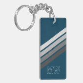 Benutzerdefinierte dunkelgraue Streifen auf dunkel Schlüsselanhänger (Vorderseite links)