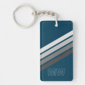 Benutzerdefinierte dunkelgraue Streifen auf dunkel Schlüsselanhänger (Vorderseite)