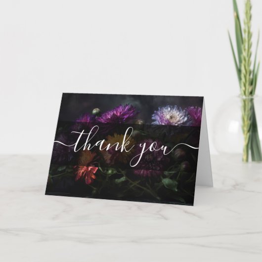 Benutzerdefinierte dunkle bunte Blumen Danke (Vorderseite)