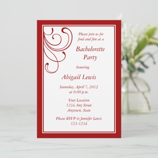 Benutzerdefinierte dunkle rote Einladungen oder An (Stehend Vorderseite)