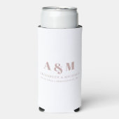 Benutzerdefinierte Dusty-Rose Text White Wedding Selters Dosenkühler (Seltzer Vorderseite)