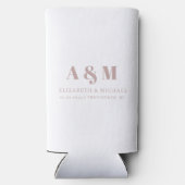 Benutzerdefinierte Dusty-Rose Text White Wedding Selters Dosenkühler (Rückseite)