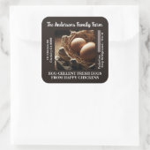 Benutzerdefinierte Eier in einer Nest-Karton-Etike Quadratischer Aufkleber (Tasche)