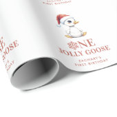 Benutzerdefinierte Eine Fröhliche Gans Dezember Er Geschenkpapier (Rolleneckpunkt)