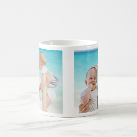 Benutzerdefinierte, einfache 2 horizontale Foto Kaffeetasse (Mittel)