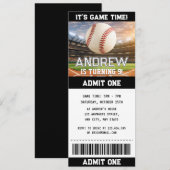 Benutzerdefinierte einfache Baseball-Ticket-Geburt Einladung (Vorne/Hinten)